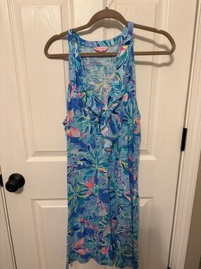 Women’s Lilly Pulitzer Blue Tropical Print One-Piece Dress